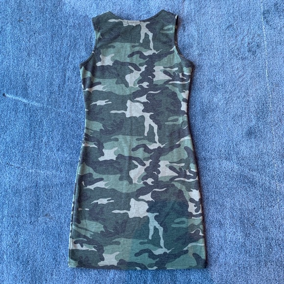 Camo Printed Knit Mini Dress - Picture 2 of 4